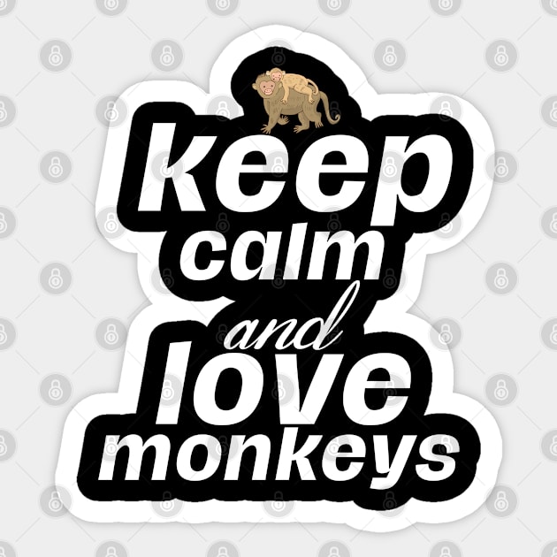 keep calm and love monkeys Sticker by Design stars 5